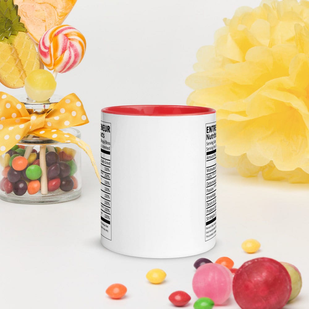 Entrepreneur Life Nutrition Facts Mug with Color Inside - Entrepreneur Life