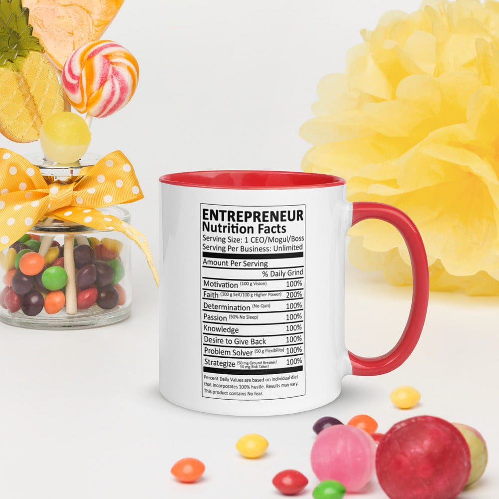 Entrepreneur Life Nutrition Facts Mug with Color Inside - Entrepreneur Life